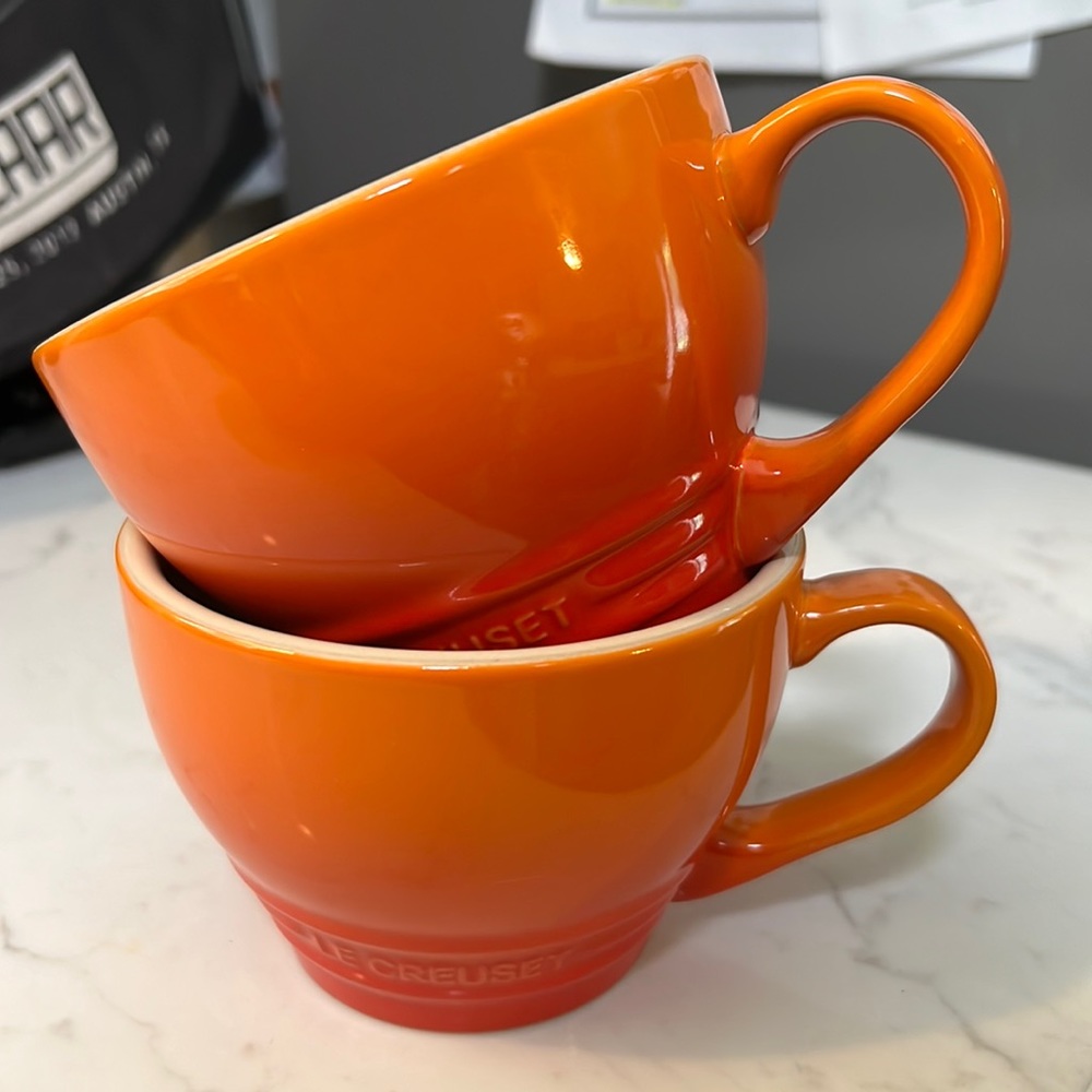 (2) 400 ml giant cappuccino mug FLAME